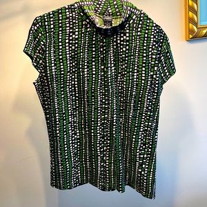 Green patterned shirt